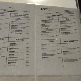 Dhaka Restaurant Budapest - Étlap/itallap