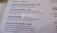 Digó Pizza - Kazinczy utca Budapest - Étlap/itallap
