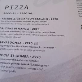 Digó Pizza - Kazinczy utca Budapest - Étlap/itallap