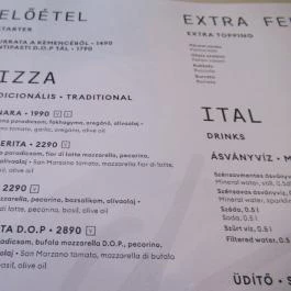 Digó Pizza - Kazinczy utca Budapest - Étlap/itallap