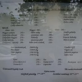 Dini Cukrászda Budapest - Étlap/itallap