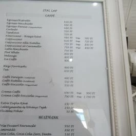 Dolce Fantasia Gelateria Italiana - Árbóc utca Budapest - Étlap/itallap