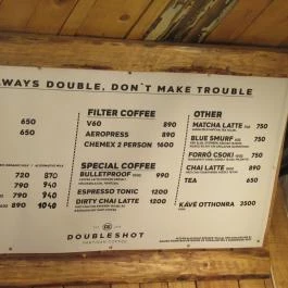 Partisan Coffee Shop Budapest - Étlap/itallap