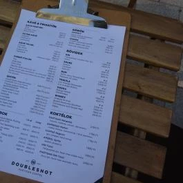 Double Shot - Veres Pálné utca Budapest - Étlap/itallap