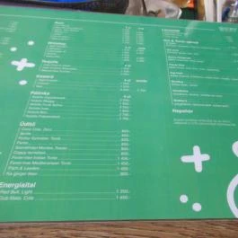 EASY Art Space, Budapest - Étlap/itallap