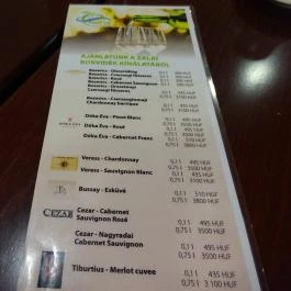 Éden Étterem, Zalakaros - Étlap/itallap