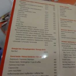 Éden Étterem, Zalakaros - Étlap/itallap