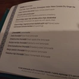 Édesmindegy, Budapest - Étlap/itallap