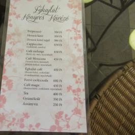 Éghajlat Könyvkiadó & Kávéház Budapest - Étlap/itallap