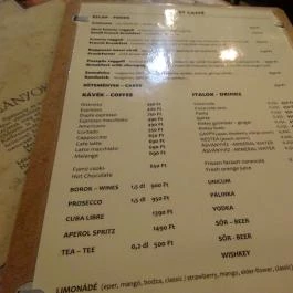 Egoist Café Budapest - Étlap/itallap