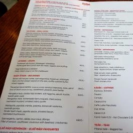 Első Mádi Borház, Mád - Étlap/itallap