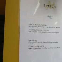 Émile Étterem Budapest - Étlap/itallap