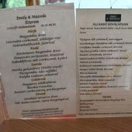 Emily & Mazsola Étterem Budapest - Étlap/itallap