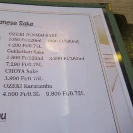 Ennmann Japán Étterem Budapest - Étlap/itallap