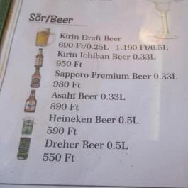 Ennmann Japán Étterem Budapest - Étlap/itallap