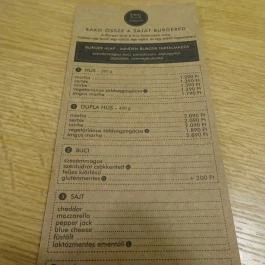 Epic Burger & Bar - Corvin sétány Budapest - Étlap/itallap