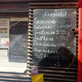 Érd Központi Grillcsirkés, Érd - Étlap/itallap
