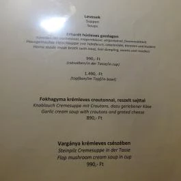 Erhardt Étterem & Borpince Sopron - Étlap/itallap