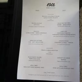 Esca Stúdióétterem Budapest - Étlap/itallap