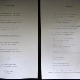 Esca Stúdióétterem Budapest - Étlap/itallap