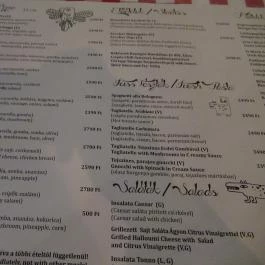 Esco Bar & Cafe - Bálna Budapest - Étlap/itallap