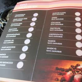 Esernyős Kávézó Budapest - Étlap/itallap