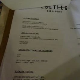 Esetleg Bár & Bisztró - Bálna Budapest - Étlap/itallap
