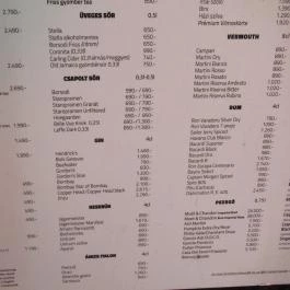 Extra Budapest - Étlap/itallap