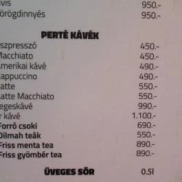 Extra Budapest - Étlap/itallap