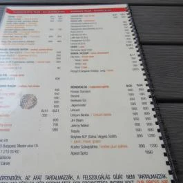 Fabito Pizzéria Budapest - Étlap/itallap