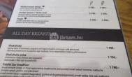 Falafel Bar - Bajcsy-Zsilinszky út Budapest - Étlap/itallap