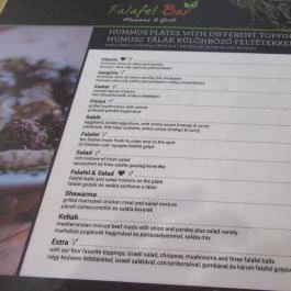 Falafel Bar - Bajcsy-Zsilinszky út Budapest - Étlap/itallap