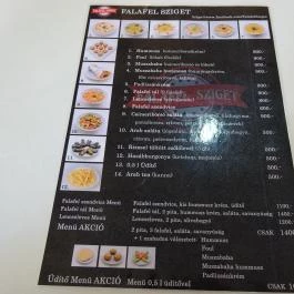 Falafel Sziget Budapest - Étlap/itallap