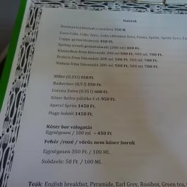 Falk 5 Bistro - Jewish-American Grill & Café Budapest - Étlap/itallap