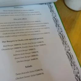 Falk 5 Bistro - Jewish-American Grill & Café Budapest - Étlap/itallap