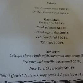 Falk 5 Bistro - Jewish-American Grill & Café Budapest - Étlap/itallap