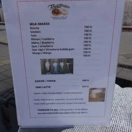 Fánkterápia Budapest - Étlap/itallap