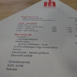 Farmbistro - Bartók Béla út Budapest - Étlap/itallap