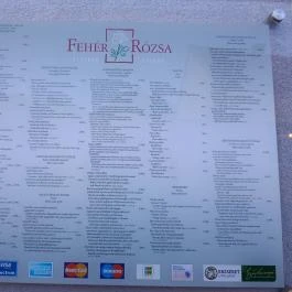 Fehér Rózsa Fogadó étterme Sopron - Étlap/itallap