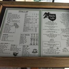 Fekete Holló Étterem, Budapest - Étlap/itallap
