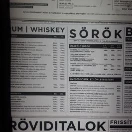 Fekete Kutya Budapest - Étlap/itallap