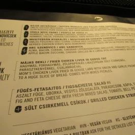 Fekete Kutya Budapest - Étlap/itallap