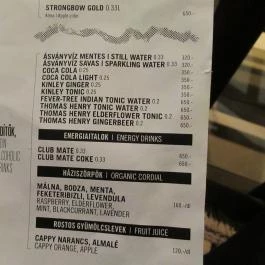 Fekete Kutya Budapest - Étlap/itallap