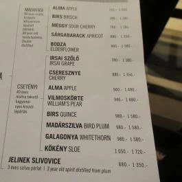 Fekete Kutya Budapest - Étlap/itallap