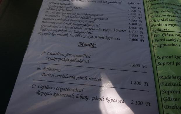 Feketerigo etterem etlap