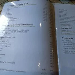 Fenyőgyöngye Vendéglő Budapest - Étlap/itallap