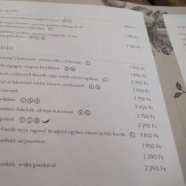 Fenyőharaszt Kastélyszálló étterme Verseg - Étlap/itallap