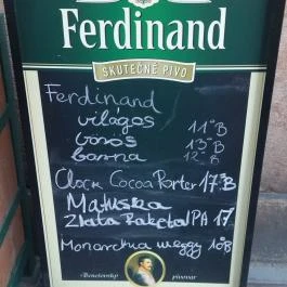 Ferdinánd Monarchia Cseh Sörház Budapest - Étlap/itallap
