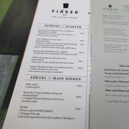 Fiaker Budapest Budapest - Étlap/itallap