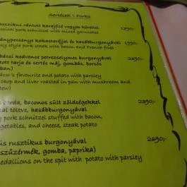 Fili Étterem Esztergom - Étlap/itallap
